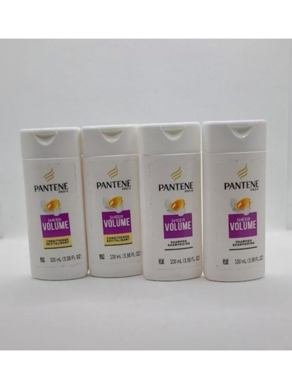 Lot of 4 Pantene Pro-V Sheer Volume Shampoo & Conditioner Travel Sz 3.38 Oz NEW - Picture 7 of 7